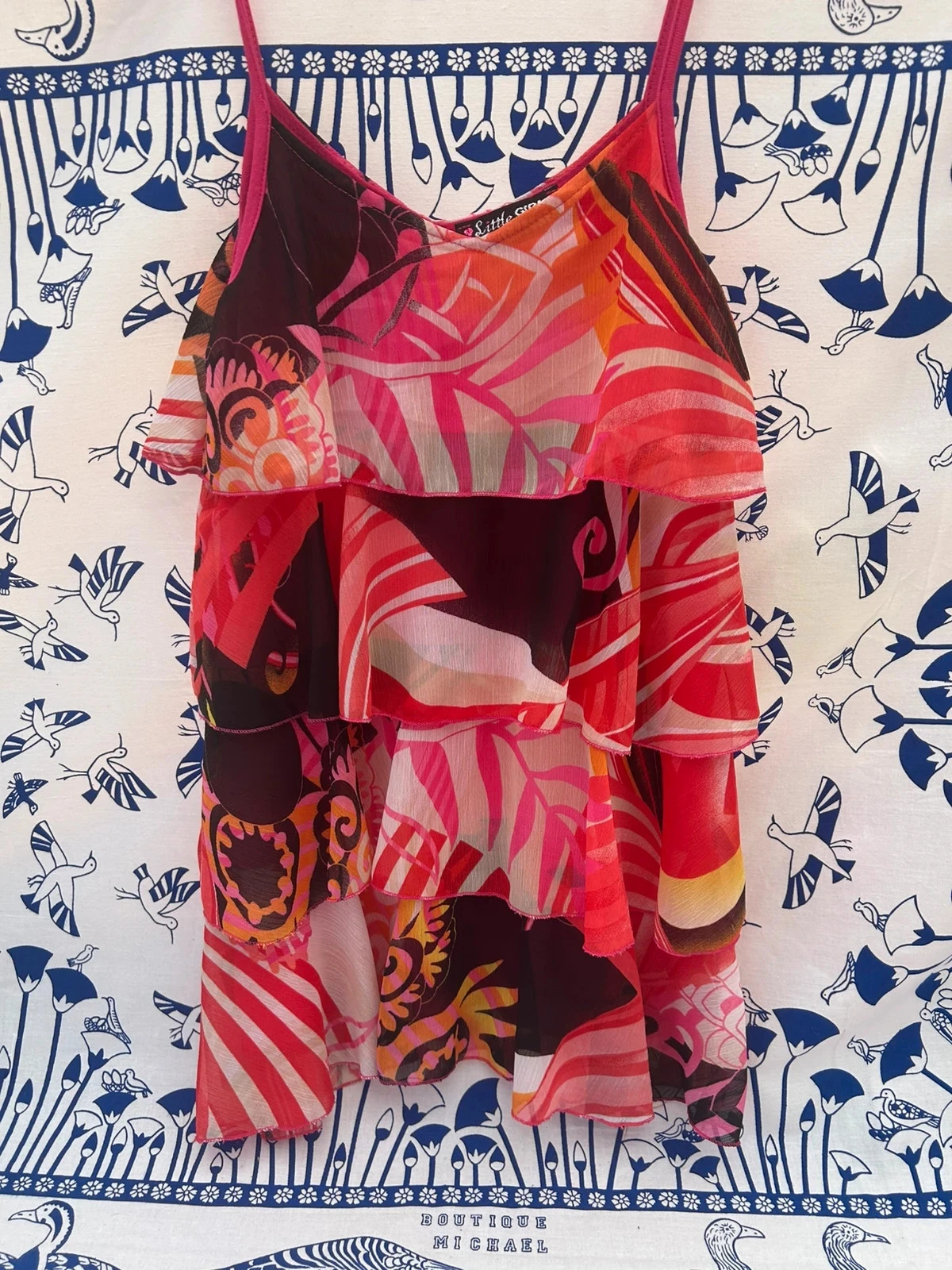 Robe d’été multicolore à volants Little girl 10 ans